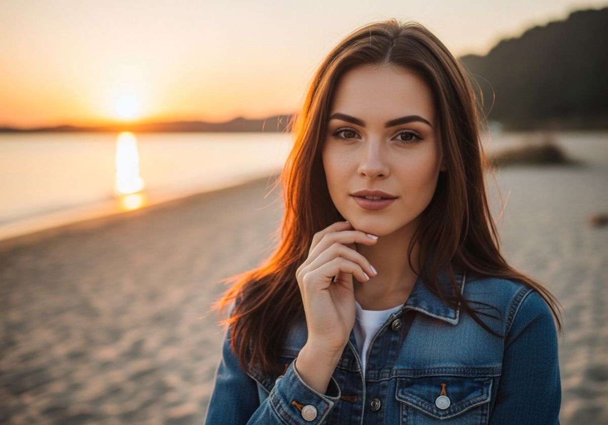 A collage of three images. The first shows a blurry group photo with the profile owner circled with a question mark. The second shows a well-lit, clear solo portrait of the same person smiling genuinely. The third shows the same person engaged in an activ